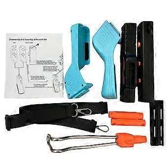 2-in-1 Split Game Gun Controller Convertible Blaster with Shoulder Stock for Handheld Gaming Console