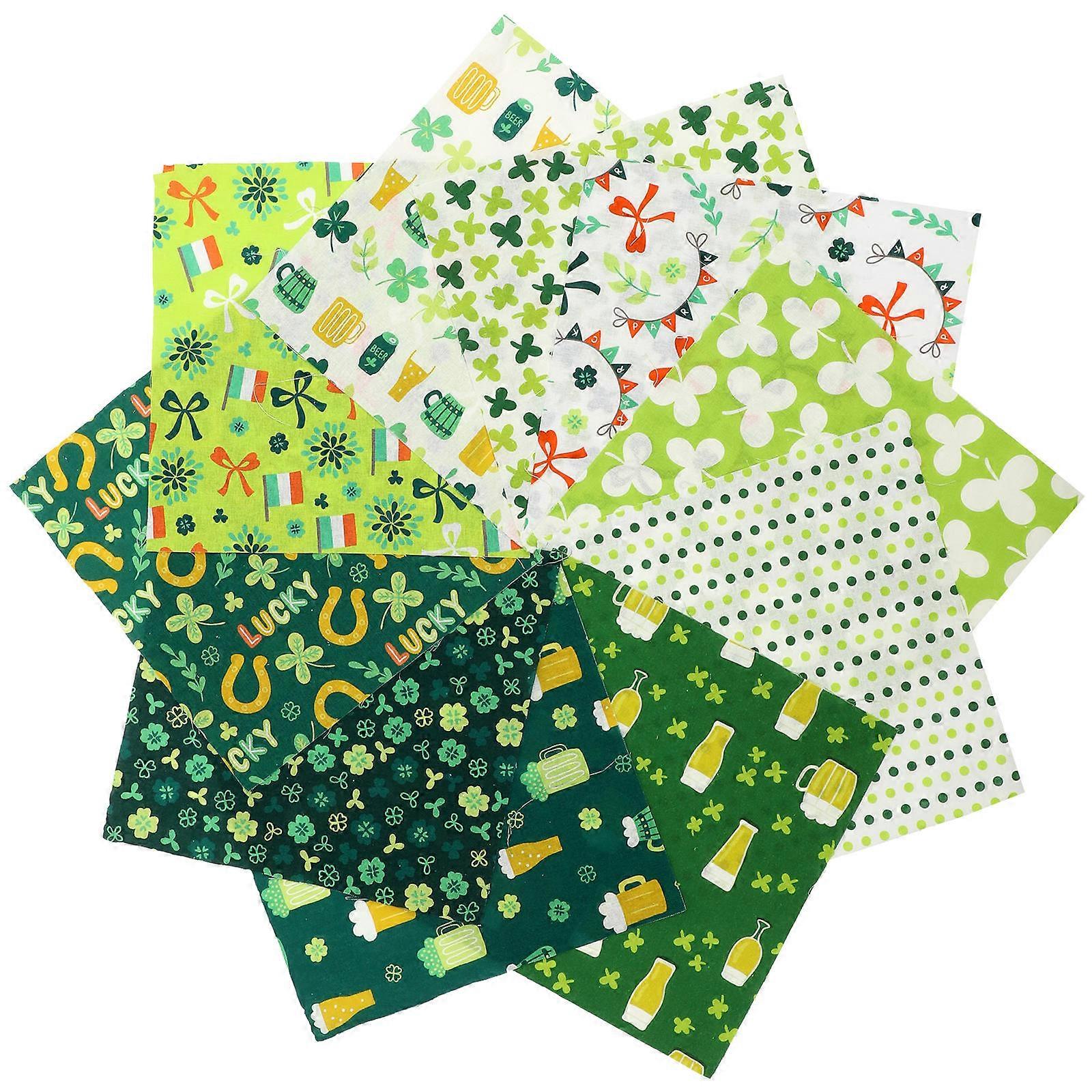 StPatrick's Day Themed Sewing Fabric for Patchwork 10 Sheets for DIY