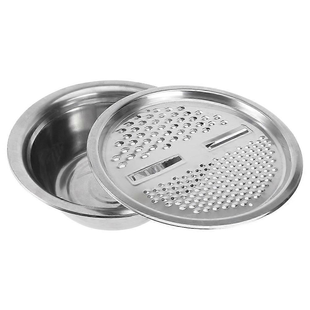 Silver Stainless Steel Basin for Multipurpose Vegetable Grating 1Set