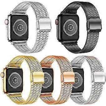 5er-Pack xDfind Uhrenarmband aus Edelstahl mit sieben Perlen und Dornschließe
