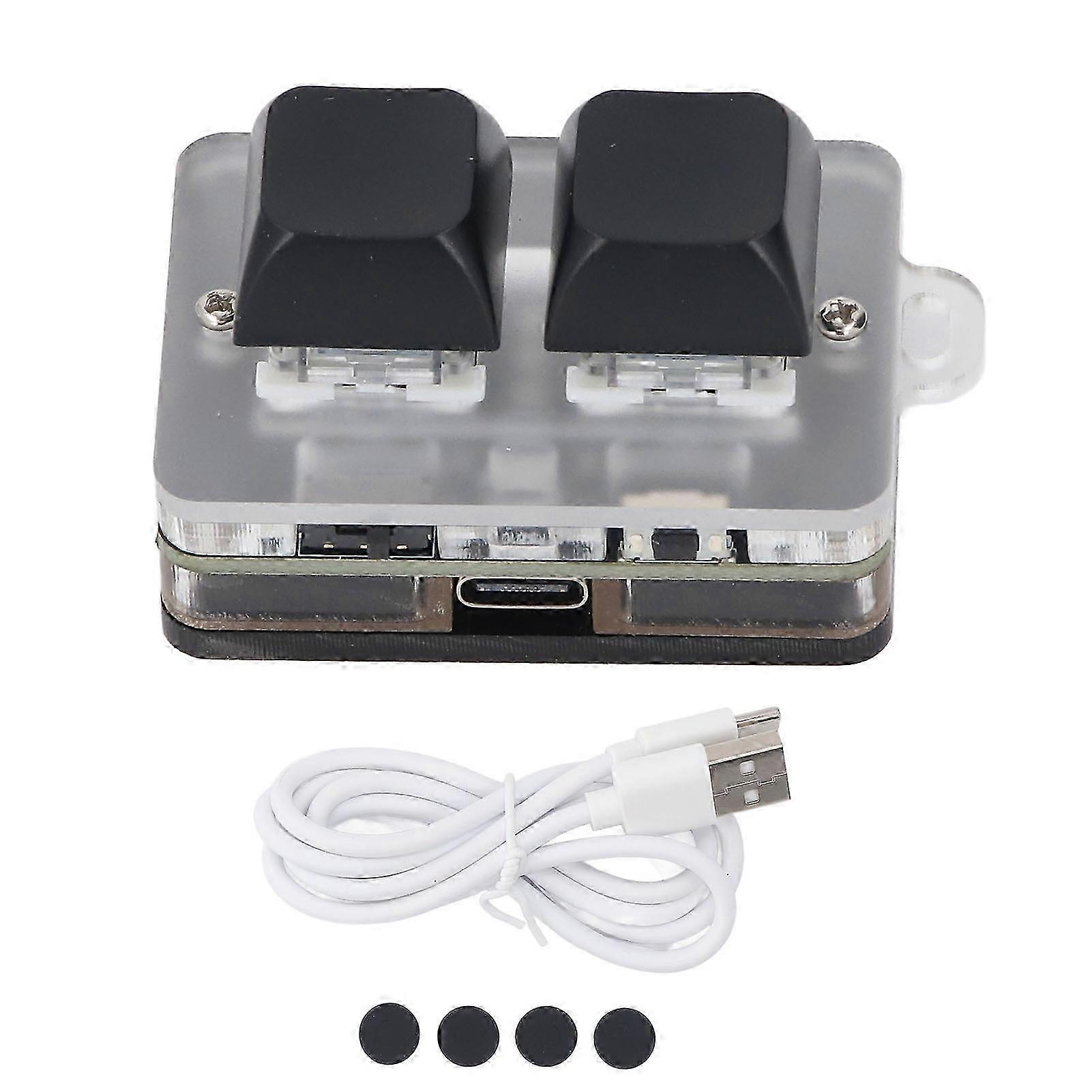 2 Keys Keyboard Support Programming Macro and Software Blue Switch Custom Keyboard with RGB Light BT Type C Connection