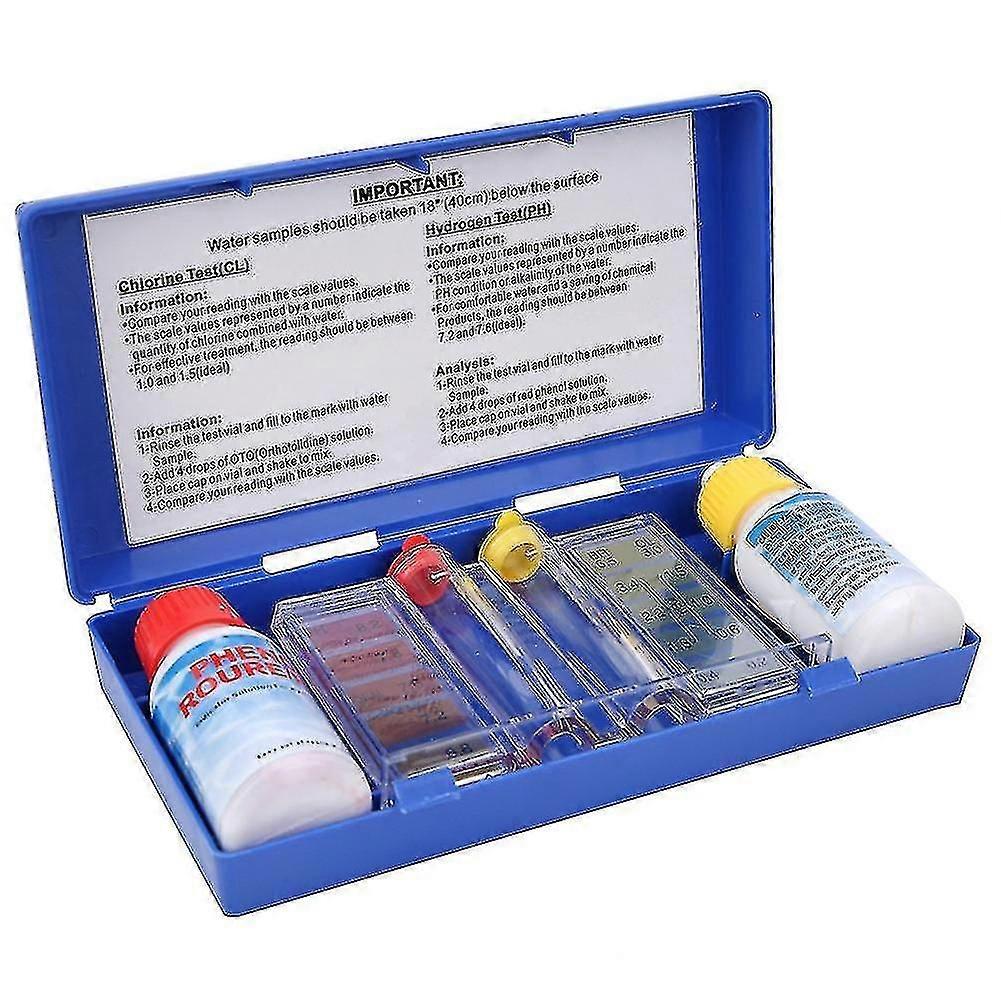 Ph Klor VattenKvalitet Test Kit Pool Test Test Vattentestlåda