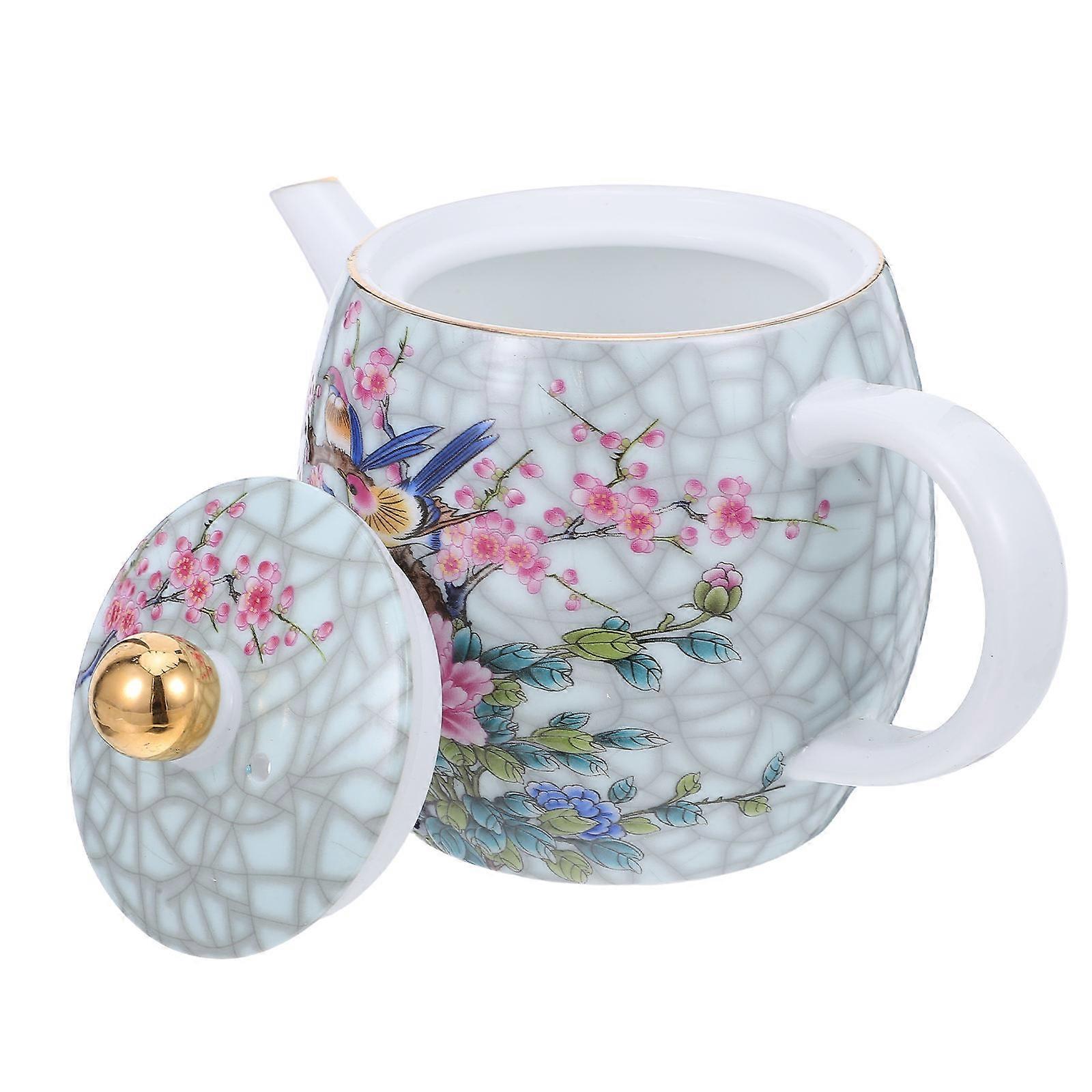 Ceramic Tea Kettle for Tea Serving 2Pcs Assorted Color Teaware Set