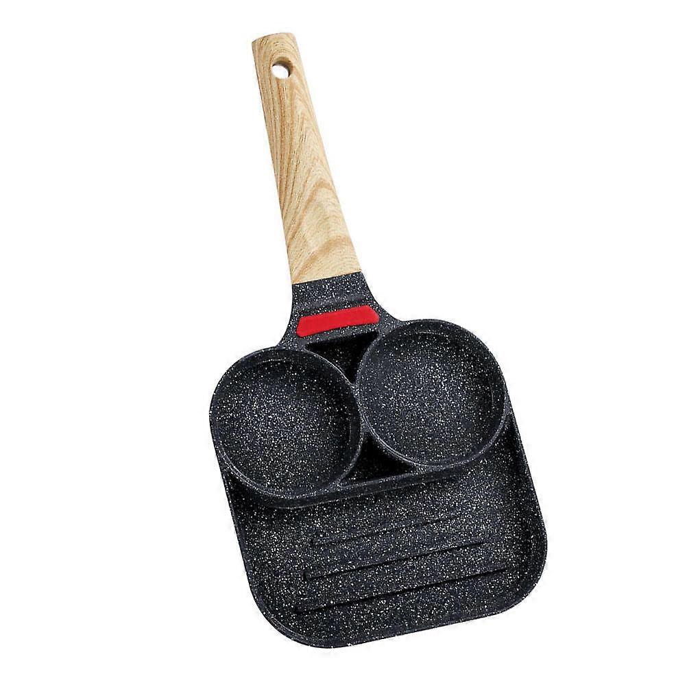 Nonstick Fried Egg Pan 3-Section for Cooking 2Pcs Kitchen Accessory