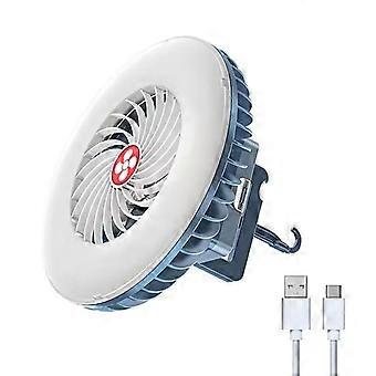 Piece LED Camping Lamp with Fan USB Rechargeable, Camping Fan with Light, Tent Lamp Lantern Powerbank Camping Accessories