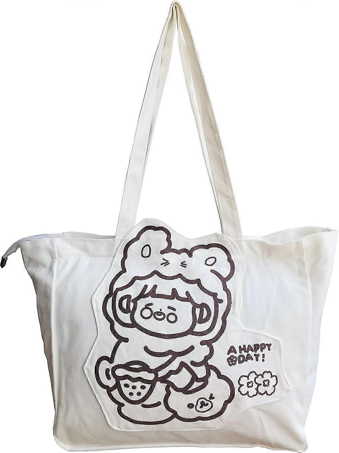 Canvas Cute Tote Bag for School