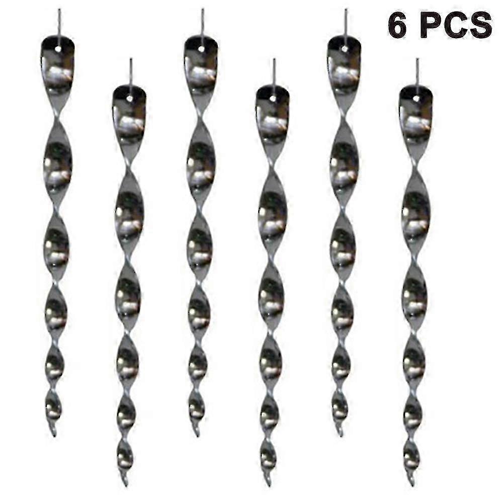 6pcs Bird Control Reflective Wind Spiral compatible with Bird Control ,30cm,sliver