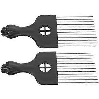 Afro Pick Hair Pick Comb Styling Hair Lift Combs for Barber 4Pcs Brown