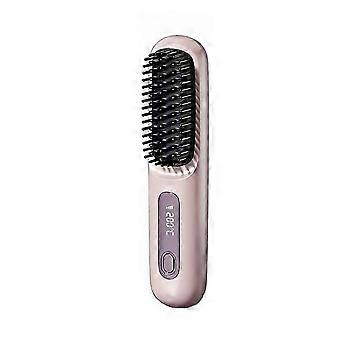 Cordless Heated Ionic Straightening Hair Brush with USB Rechargeable Battery and 3 Temperature Settings