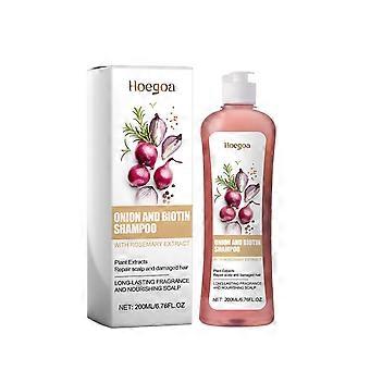 Shampoing nettoyant pour le cuir chevelu, favorisant la croissance et le renforcement des cheveux, à l'oignon, à la biotine et au romarin, sans silicone, hydratant.