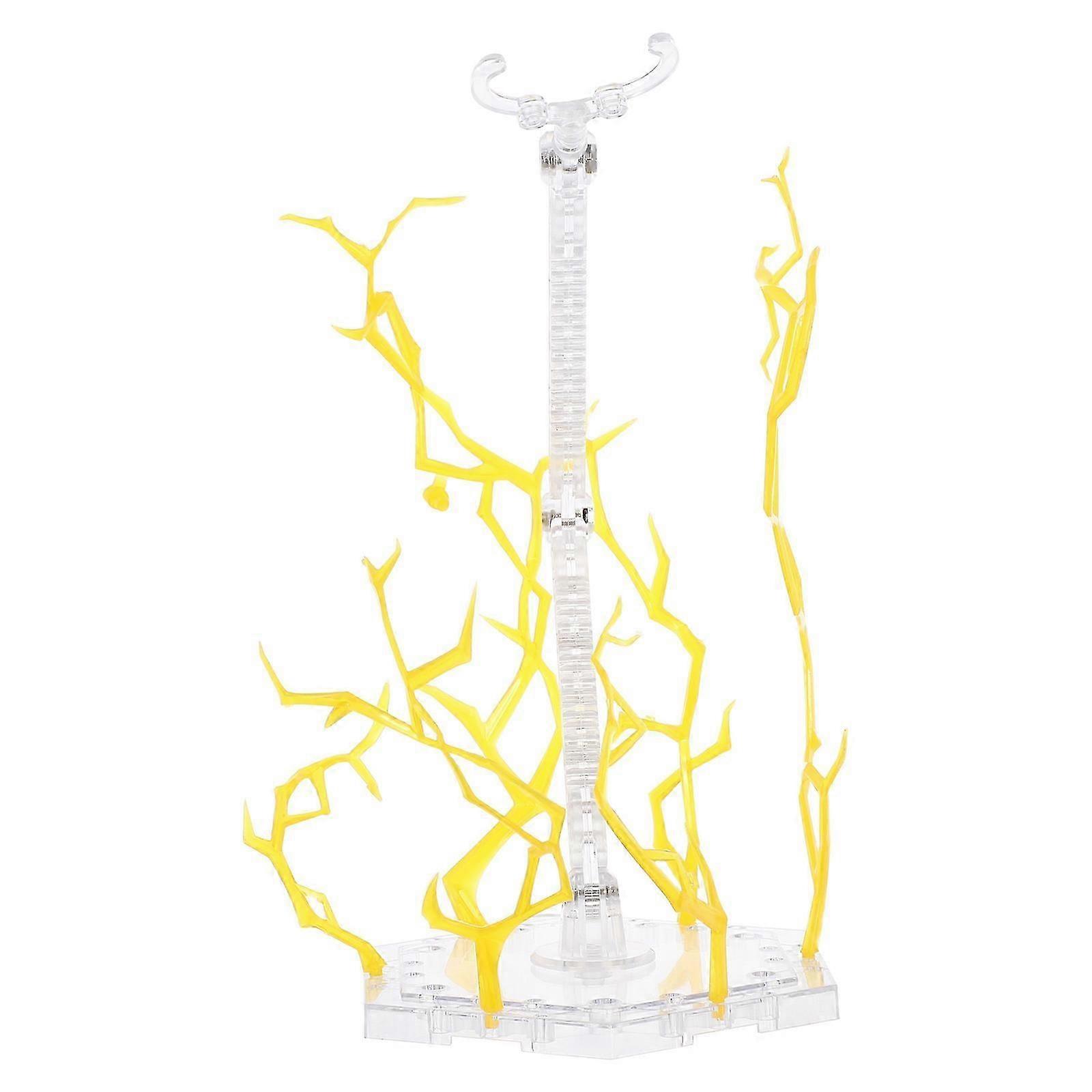 Action Figure Stand Adjustable for Posing with Stable Support 1 Piece Yellow Plastic