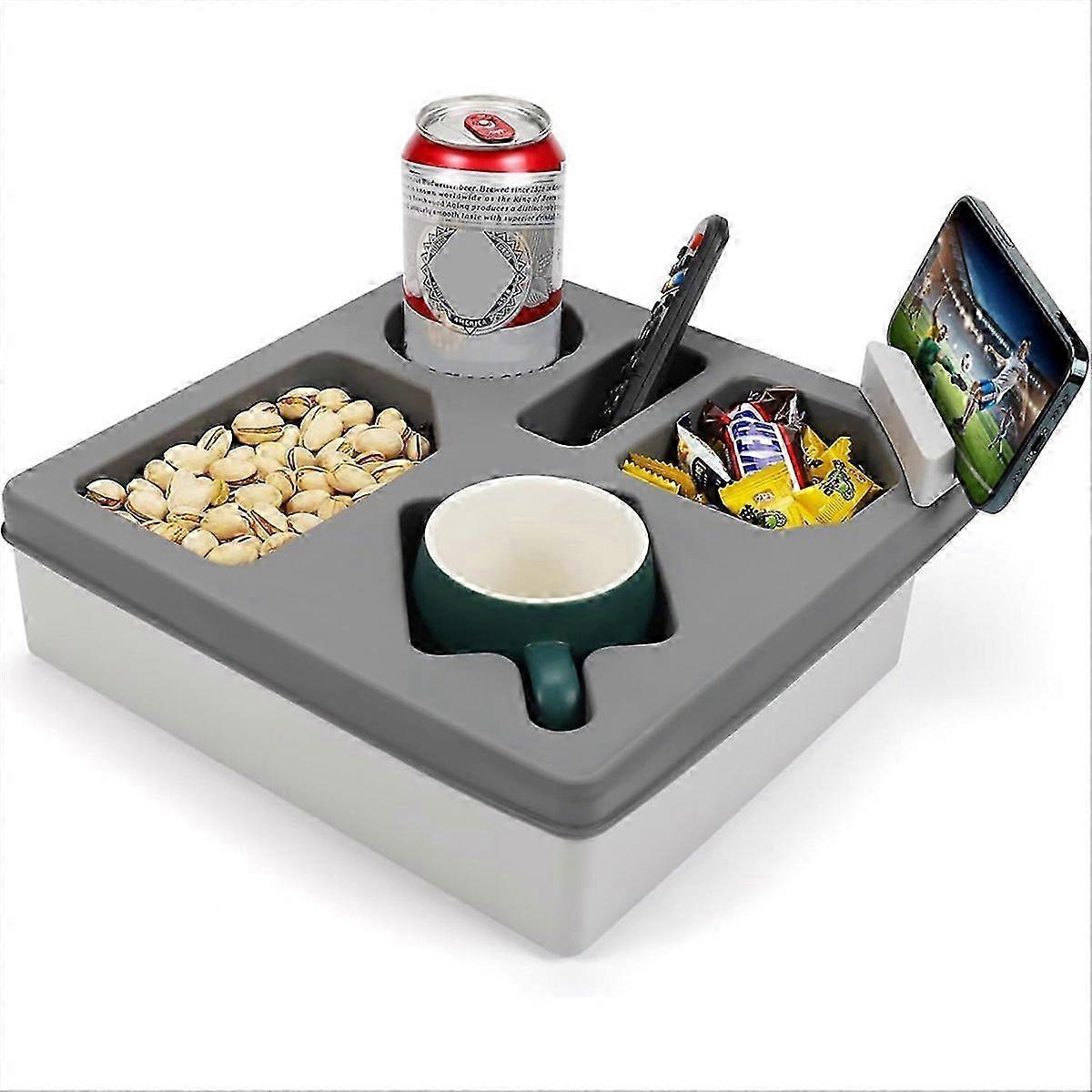 Couch Cup Holder Tray, Silicone Sofa Couch compatible with Bed