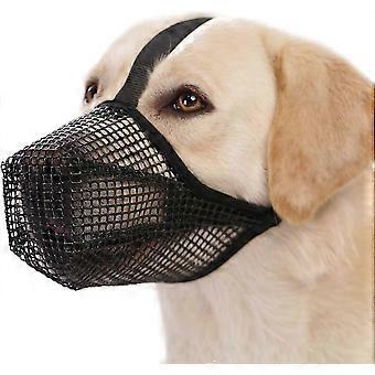 Verstellbarer Maulkorb aus weichem Netzgewebe für Labrador und Deutsche Schäferhunde, atmungsaktiv zum Beißen, Kauen und Aasfressen