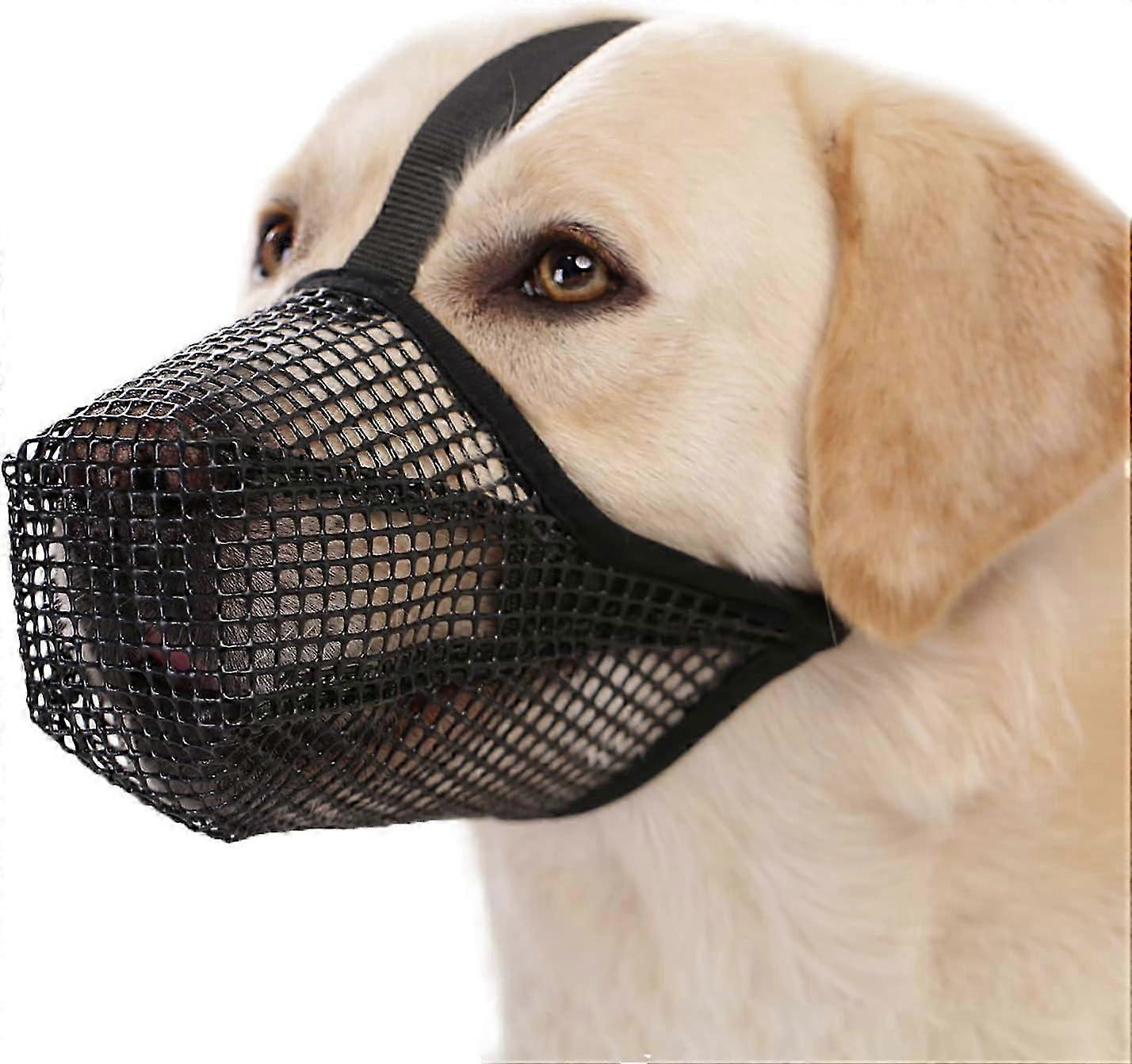 Soft Mesh Adjustable Dog Muzzle for Labrador German Shepherd Breathable for Biting Chewing Scavenging