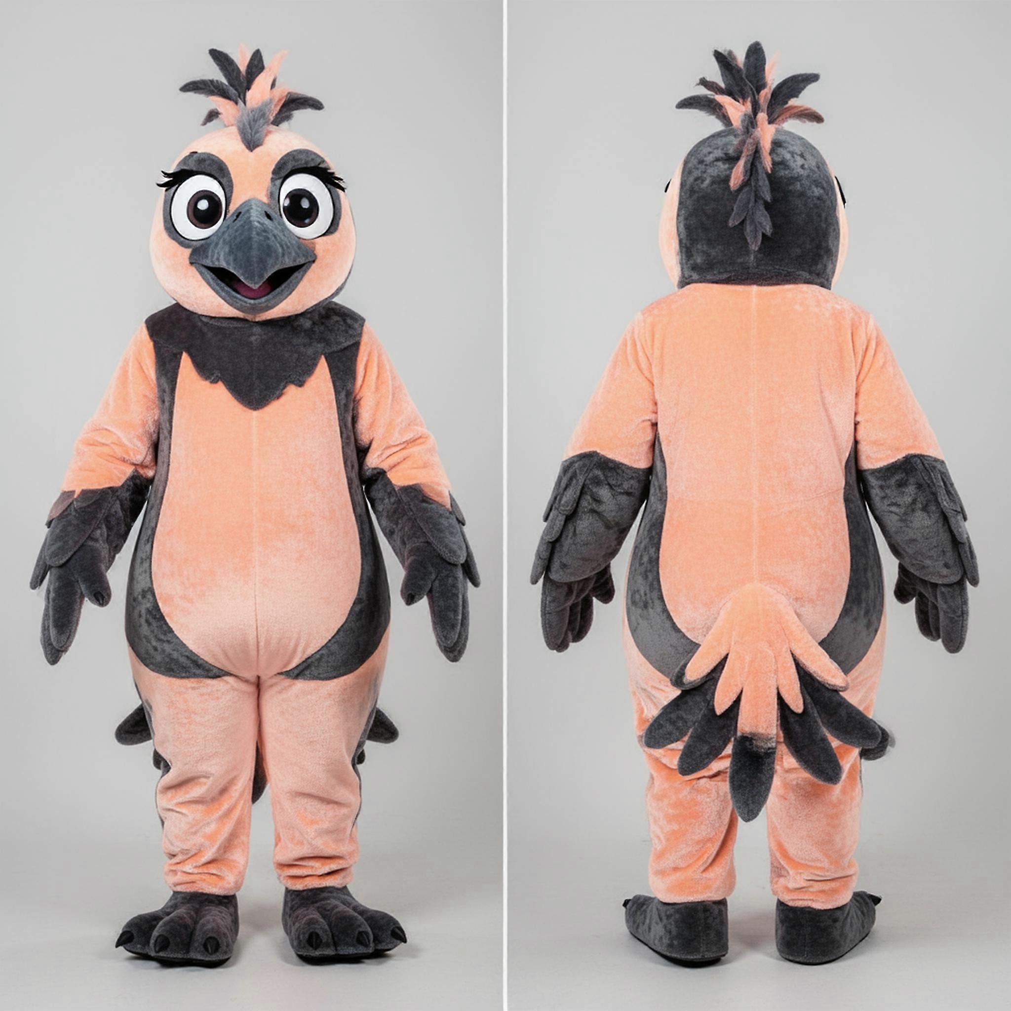 MASTICOT Peach Cartoon Crow Mascot