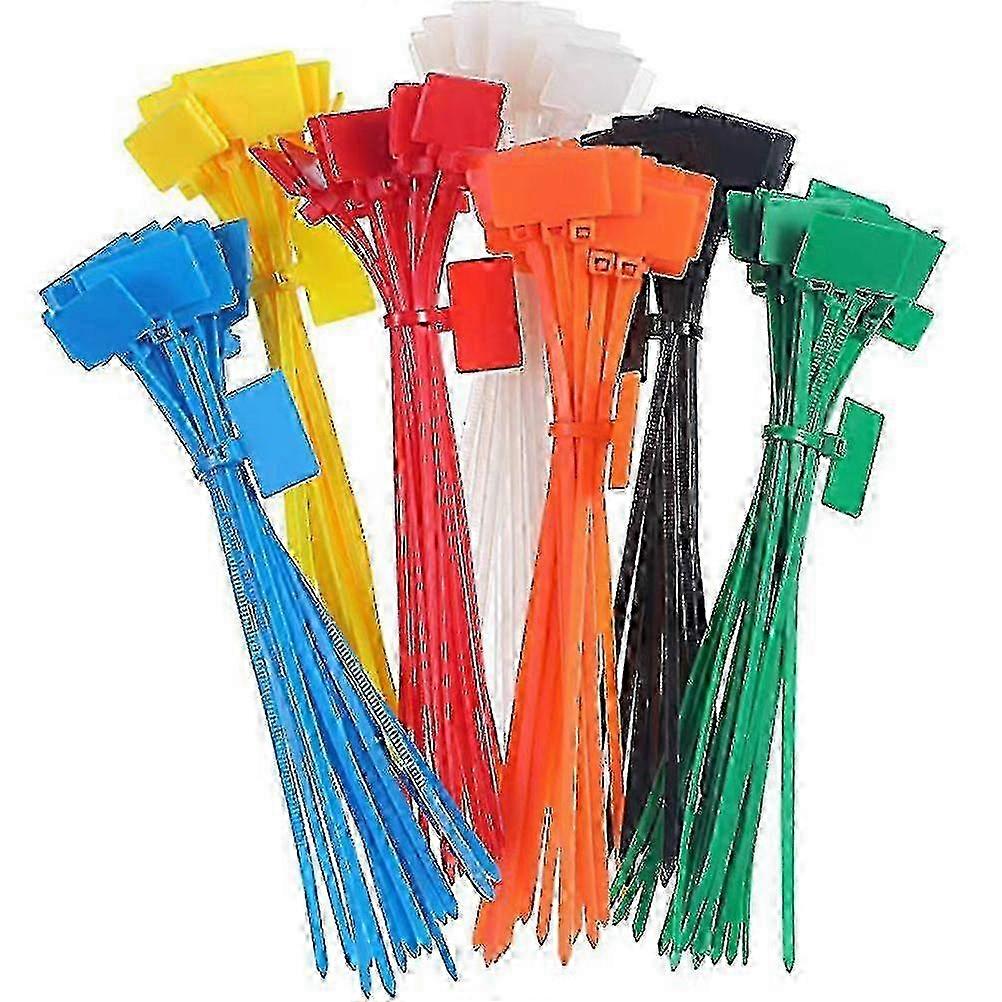 Nylon Cable Ties 250pcs Self-locking 4x150mm with Labels Assorted Colors