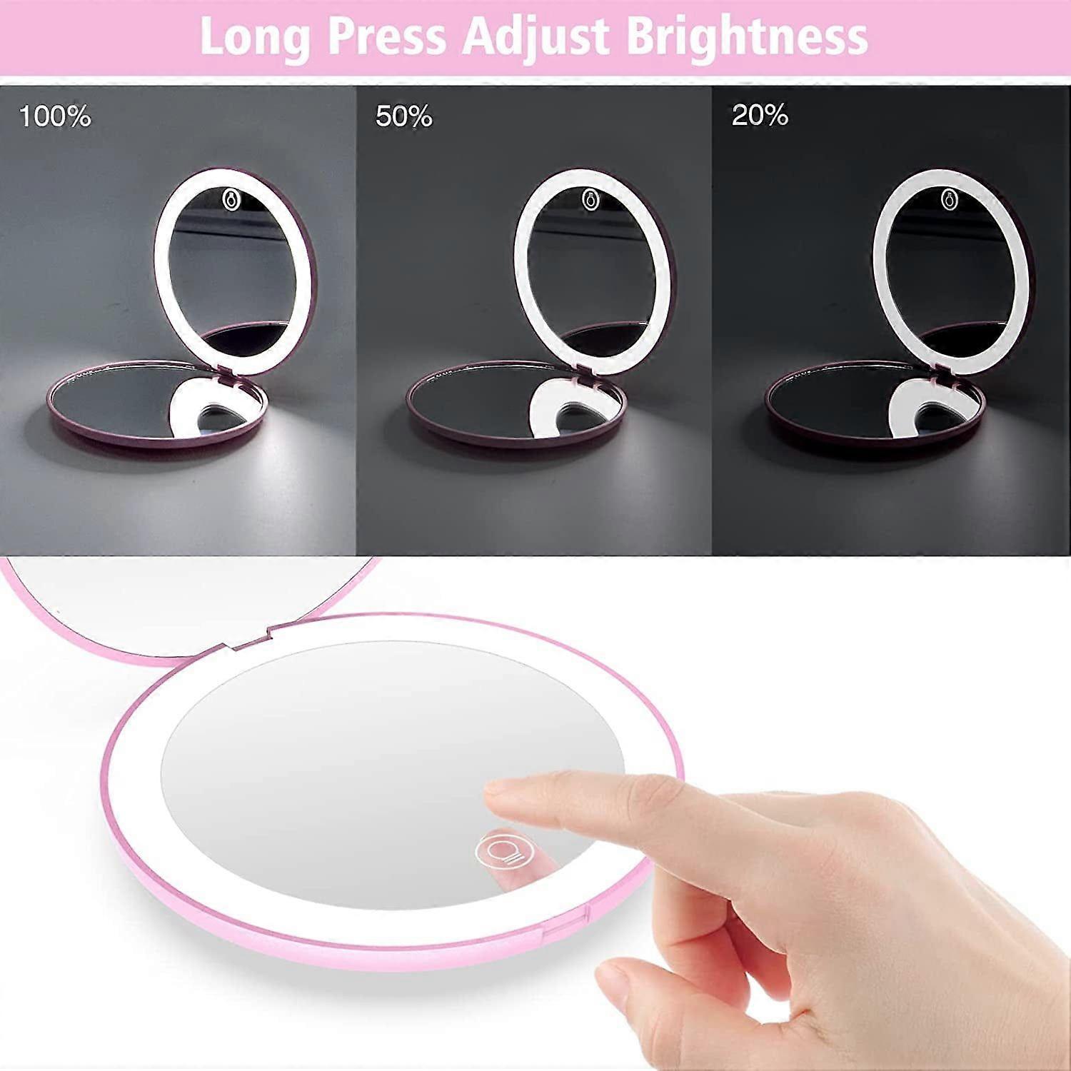 Compact Rechargeable Touch-Dimmable Magnifying Mirror