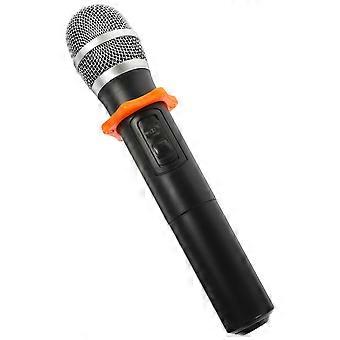 Plastic Fake Microphone for Kids Stage Performance 2Pcs Toy Set Black