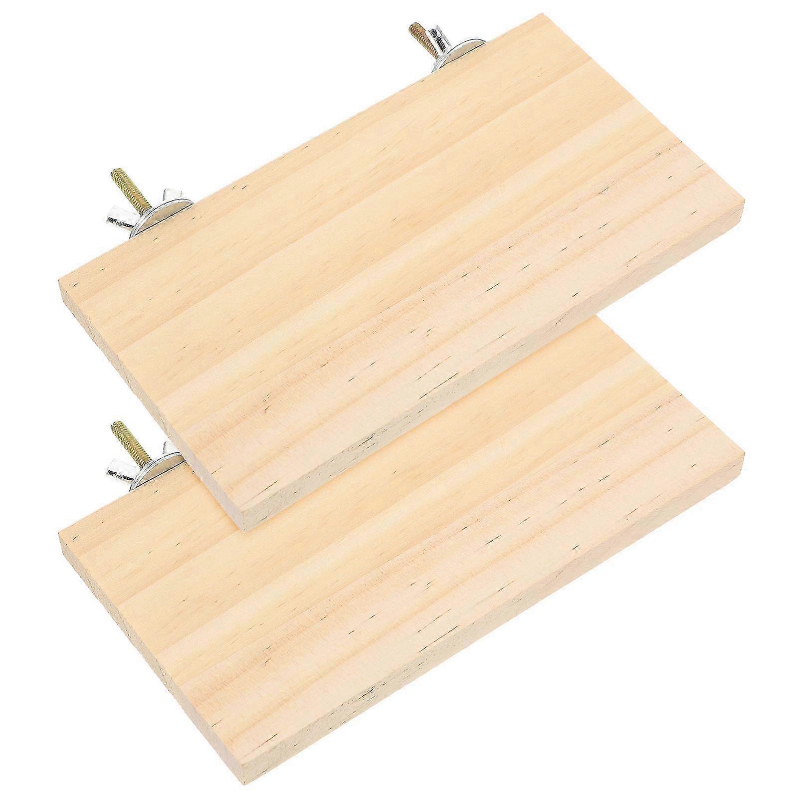 Pet Accessories Rectangular Wooden Parrot Platcompatible withms compatible with Pet Standing Use 2Pcs