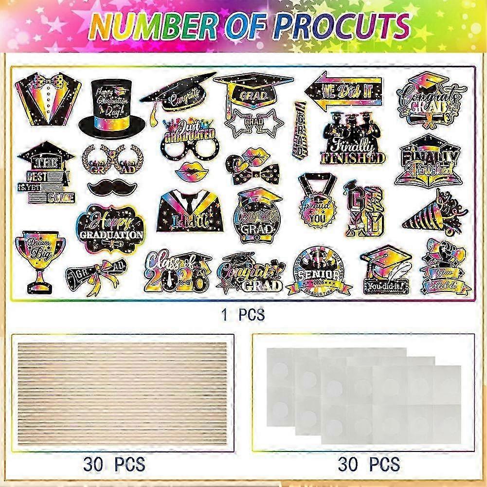 2026 Graduation Glitter Frame & Props Pack