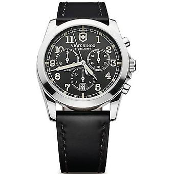 Victorinox infanterie Quartz analoge man horloge met koeienhuid armband V241588