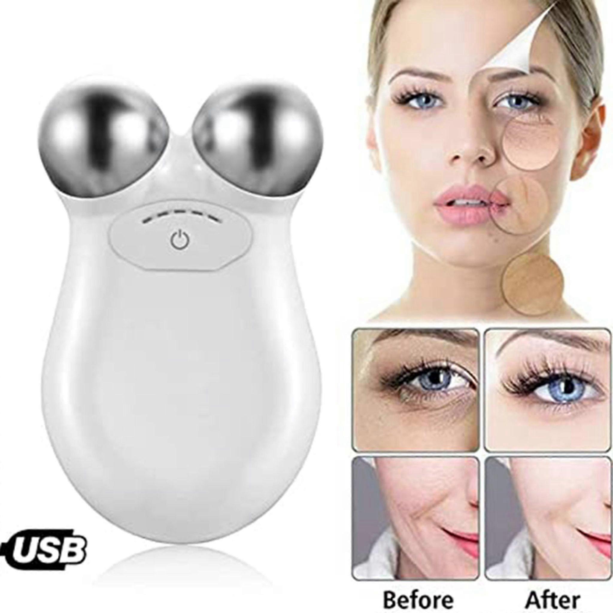 Anti-Aging Facial Roller, Microcurrent Stimulating, Red Light Wrinkle Reduction