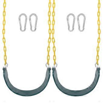 Set di 2 altalene resistenti con catene e accessori da parco giochi con moschettoni