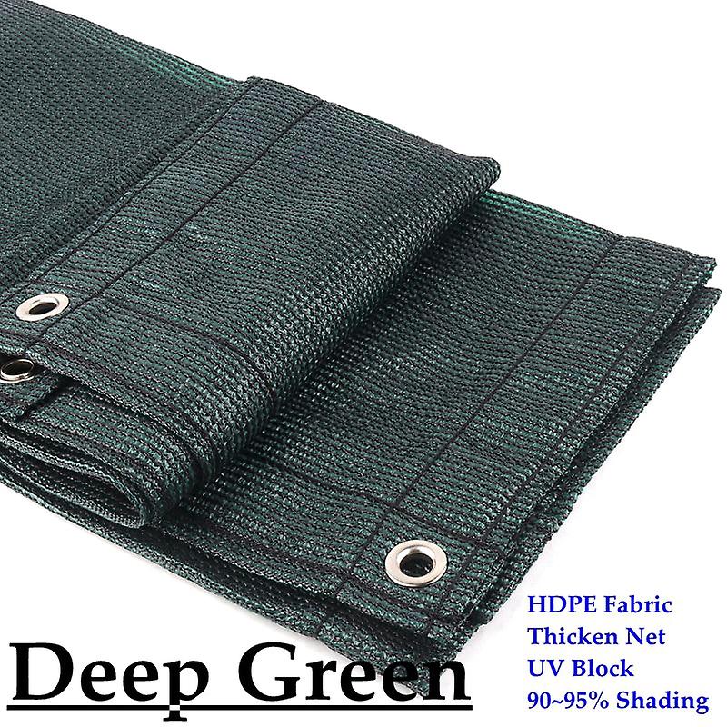 Thicken Hdpe Fabric Sunshade Anti-uv Pergola Sun Shading Net Terrace Balcony Screen Safety Privacy Net Garden Fence Netting Deep Green