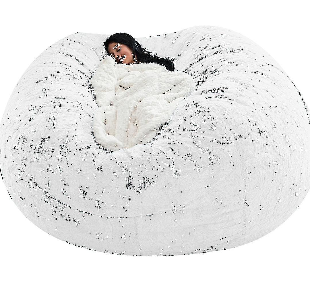 Sitzsack Stuhlbezug, weiches flauschiges Fell Tragbarer Lazy Sofabezug
