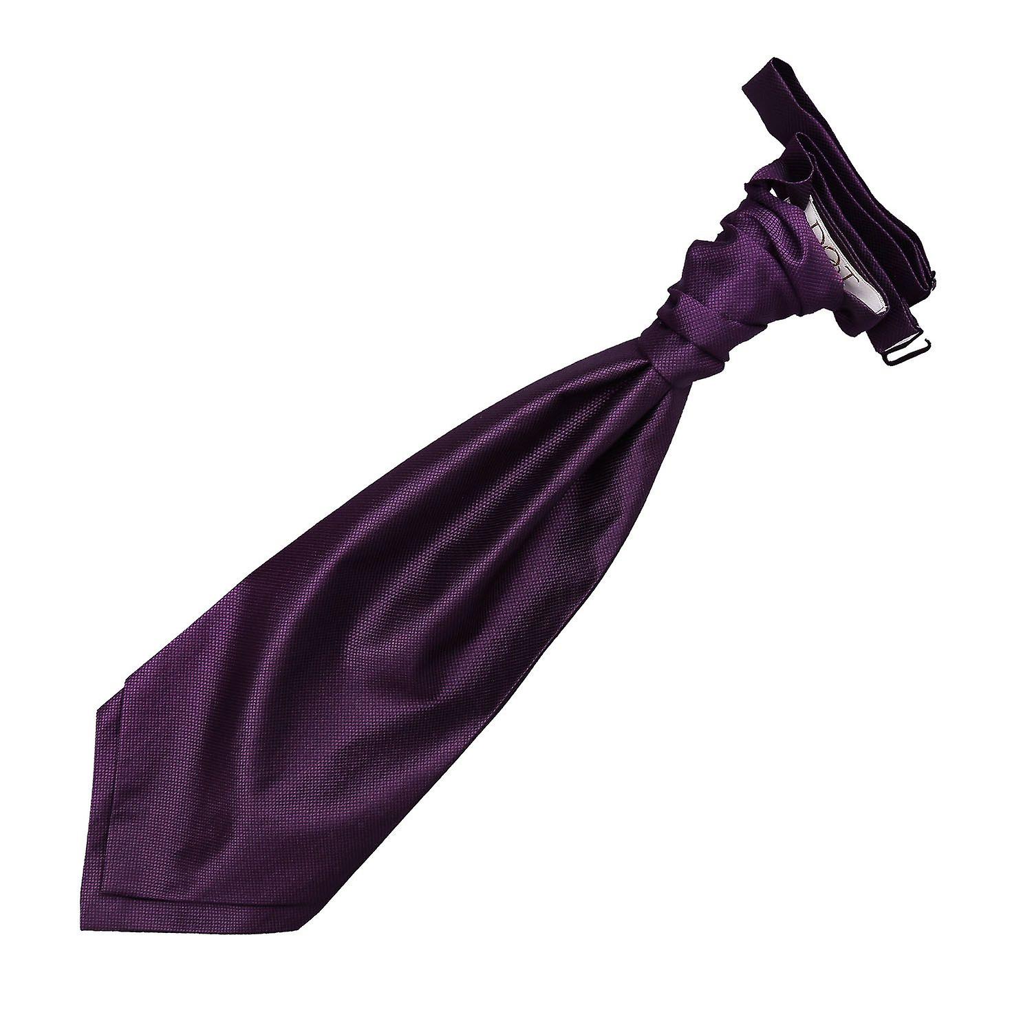 Cadbury Purple Solid Check Pre-Tied Wedding Cravat