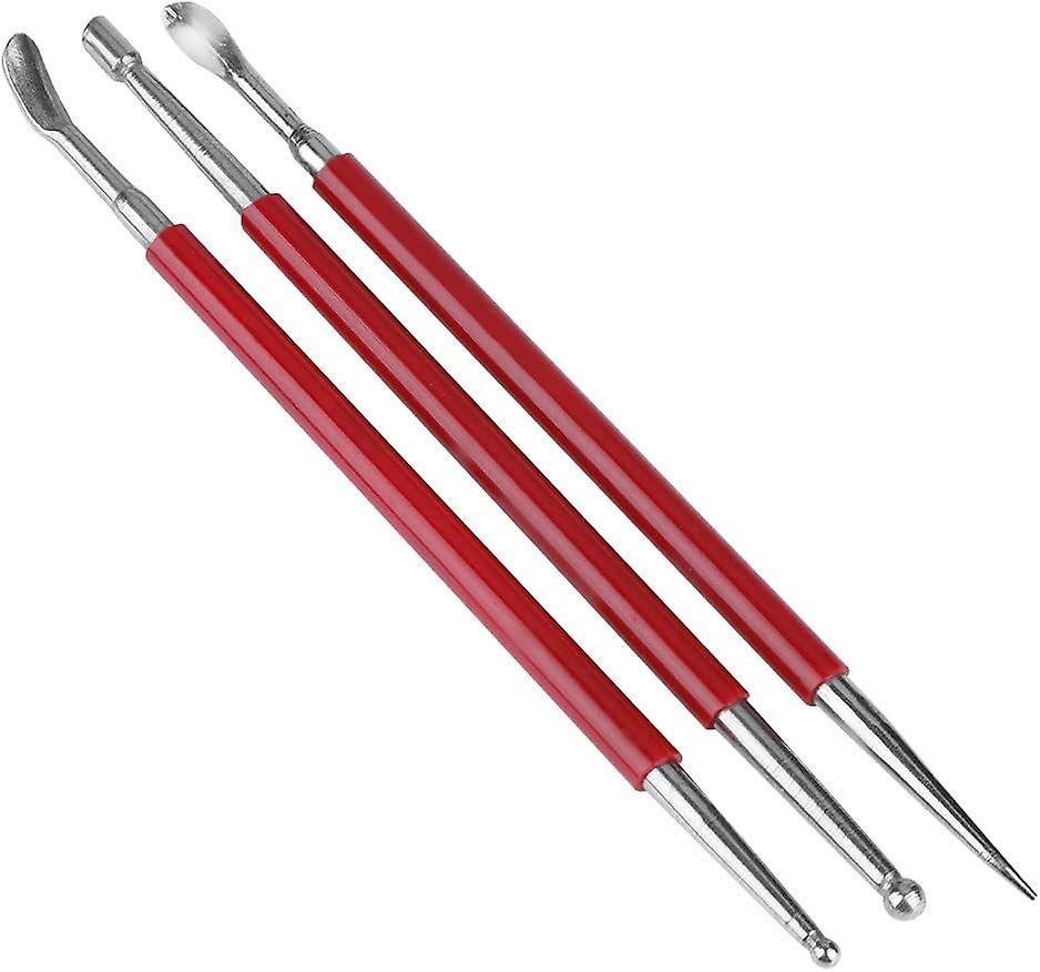 3PCS Leather Press Rub Tools Modeling Tools Leather Craft Tools Spoon Leather Engraving Tools