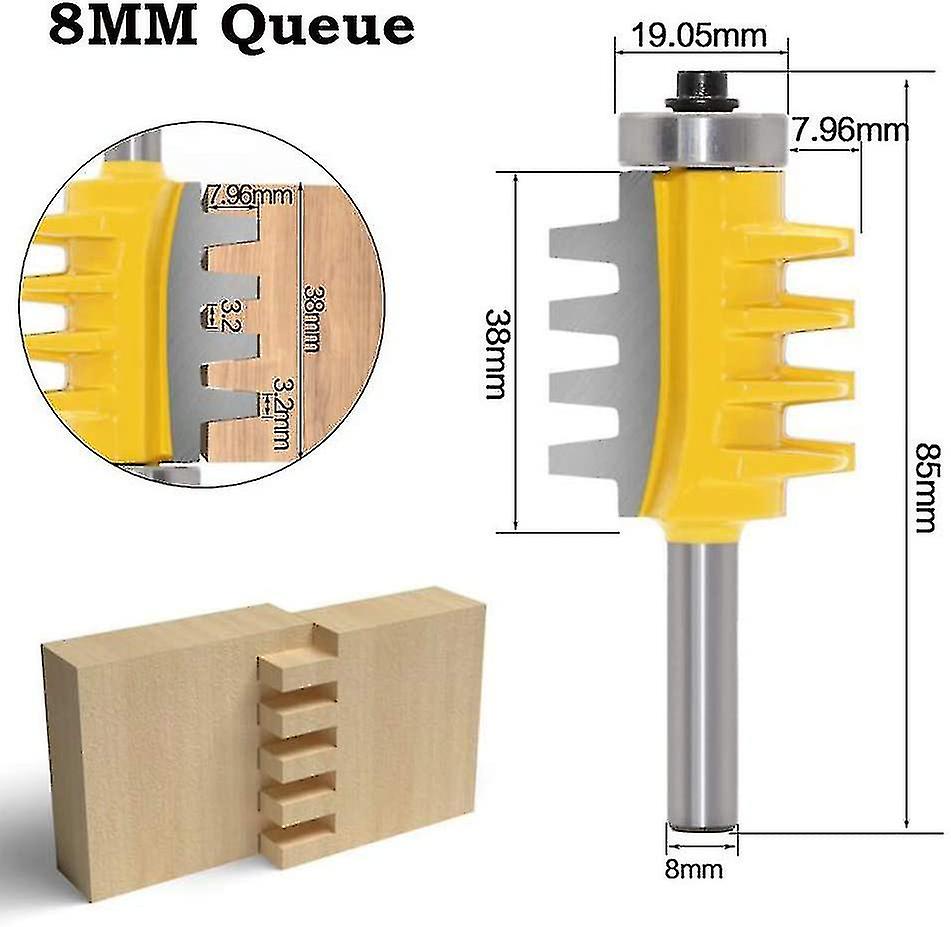 8mm Shank Tongue & Groove Router Drill Rail Reversible Finger Seal Glue Router Diy Tool For Wood Rou