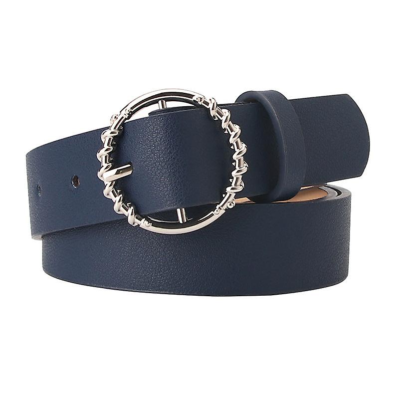 Jeans Pu Belt Fashion Round Buckle Pattern All-match Dress Διακοσμητική ζώνη