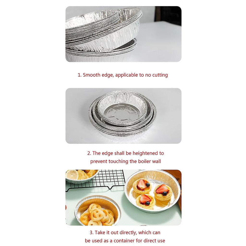 KitchenDance 50-Pack Disposable 9" Aluminum Pie Pans With Quilted Bottom