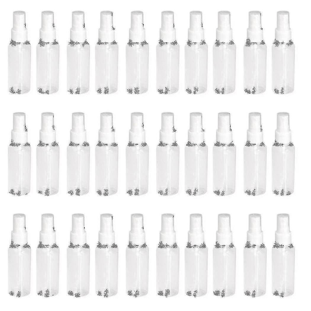 30pcs Transparent Empty Spray Bottles 50ml Plastic Mini Refillable Container Empty Cosmetic Contain
