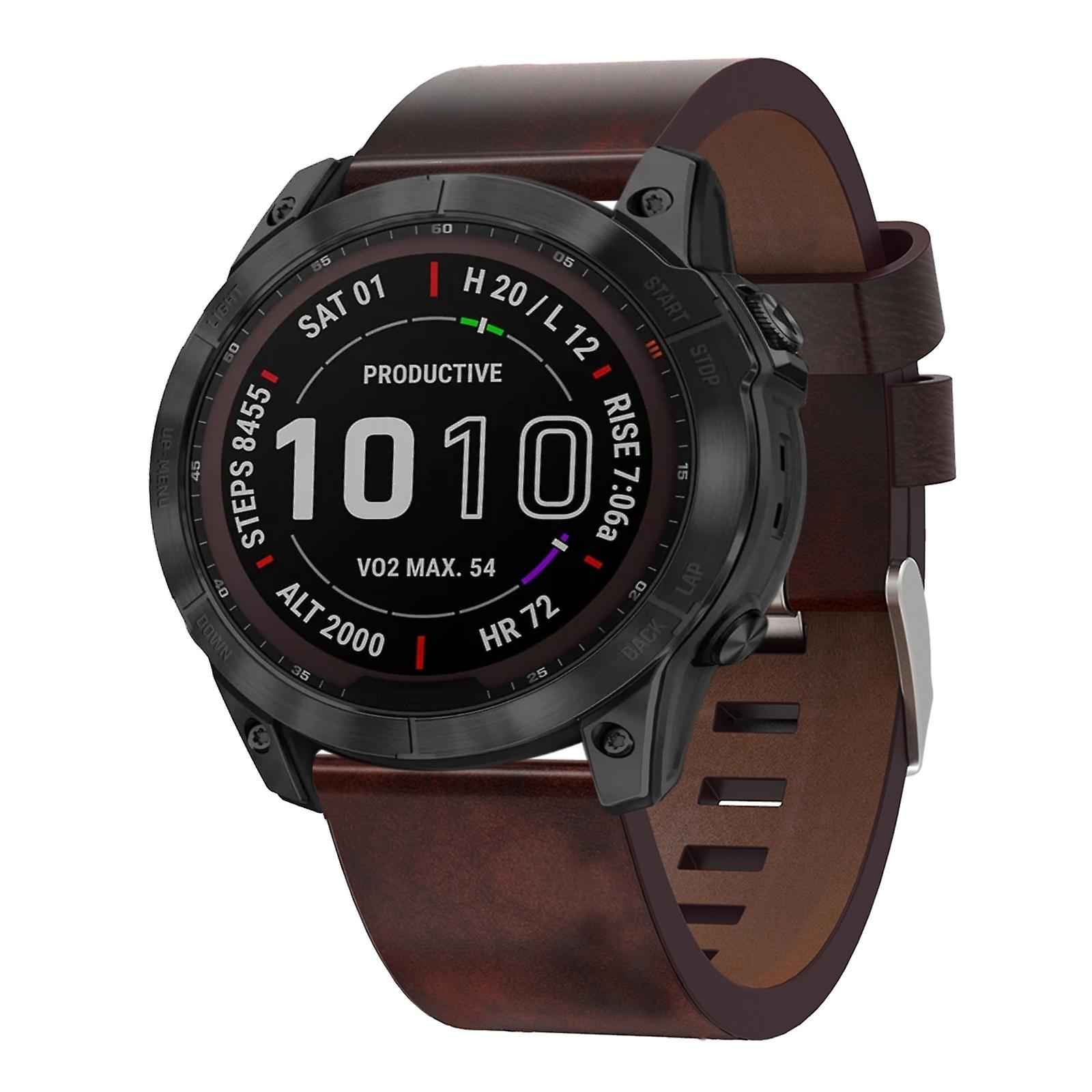 Leather Watch Band For Garmin Fenix 7X