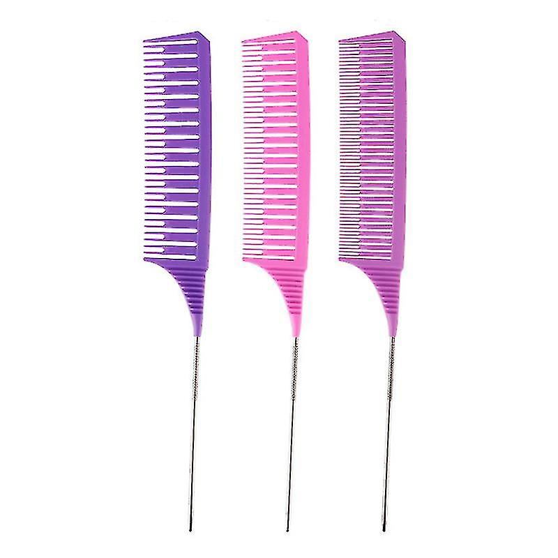 Hair Styling Combs Tailed Comb Set Coloring Dyeing Comb Salon Tool Sectioning Highlighting Weaving Cutting Comb For Hairdressing Excellent