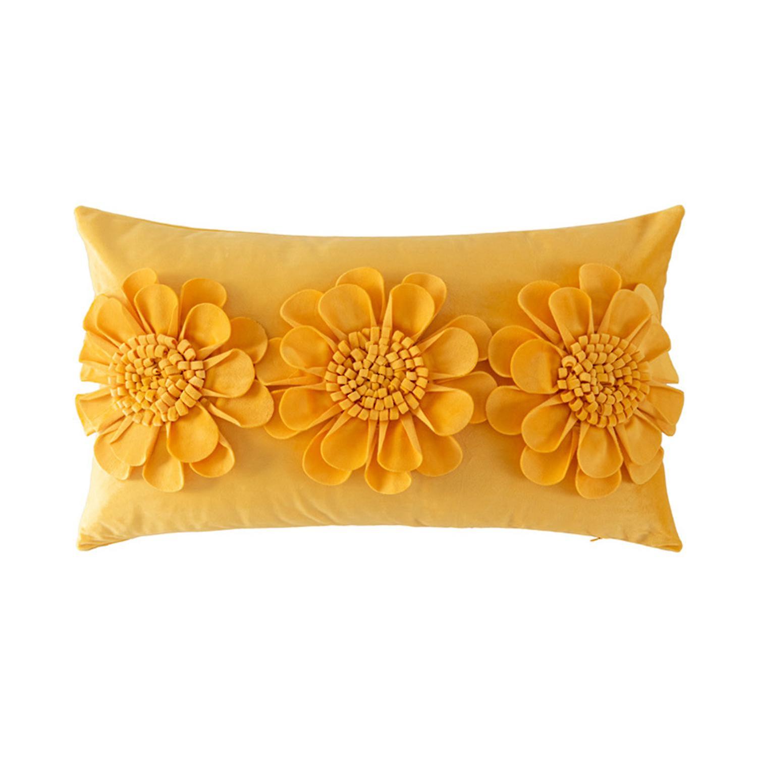 Throw Pillow Cover Washable Comfortable Touch 3D Sunflower Sofa Cushion Case Decoration Home Decor