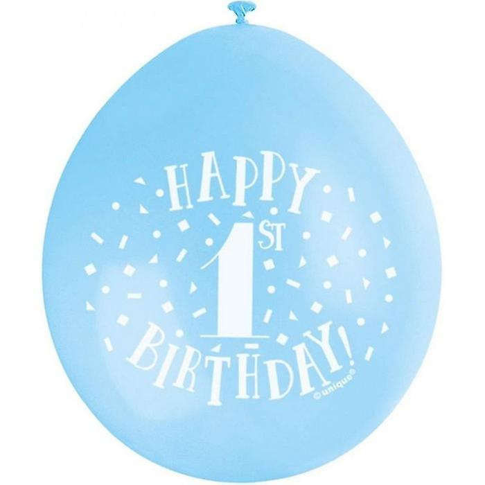 Unique Party Latex 1st Birthday Balloons (Pack of 10)