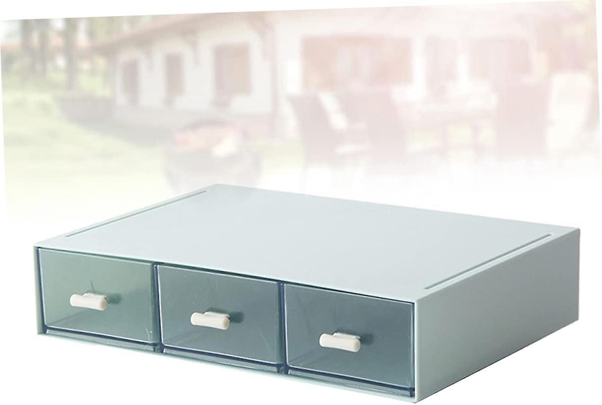 1pc Cosmetic Drawer Cosmetic Organizer Storage Case Cosmetic Rack Cosmetic Display Case Cosmetic Rack Desktop Stand Blue