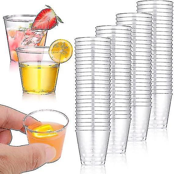 100 Pack Plastic Shot Copos 30ml, Reutilizável Party Drinking Cups A