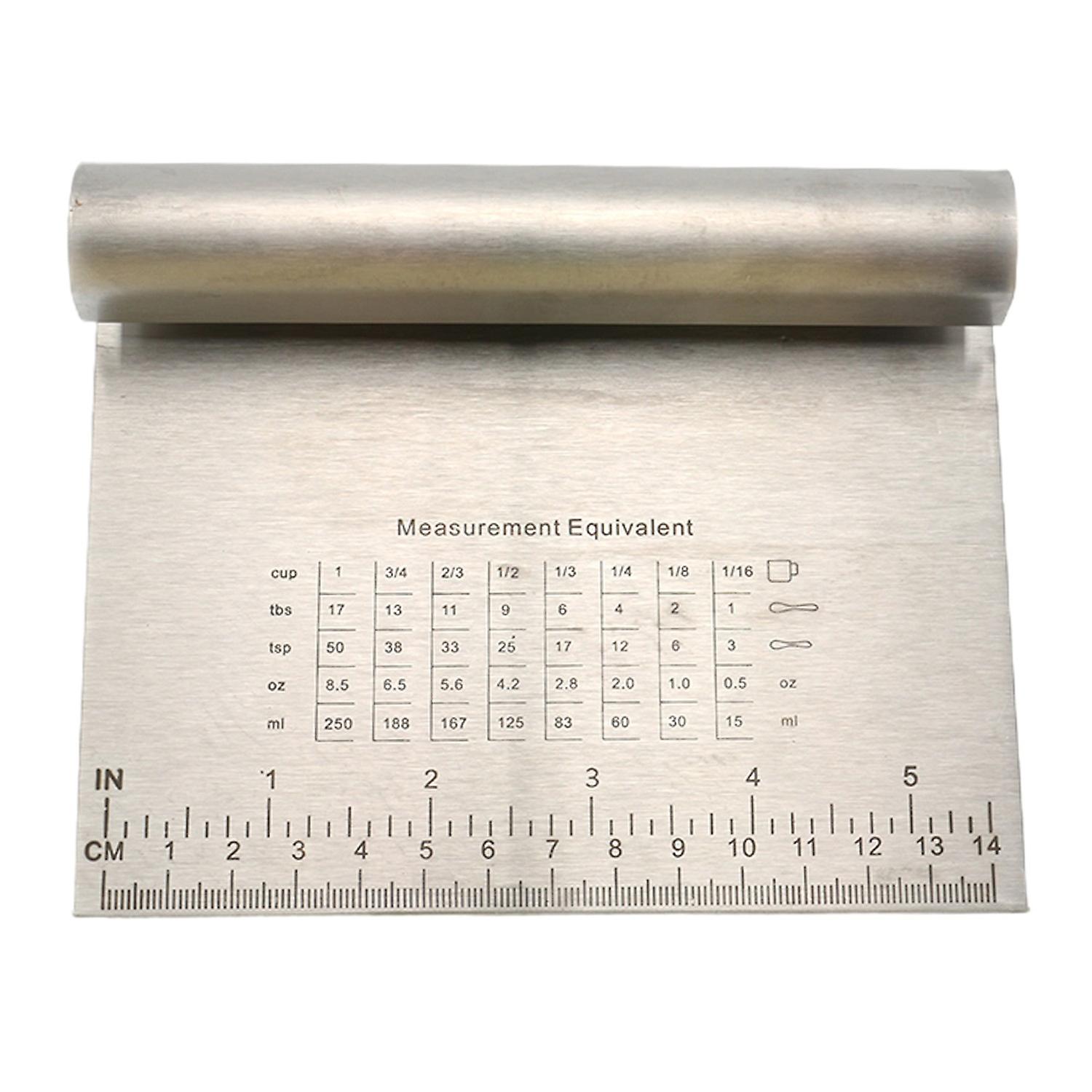 6/8/9/10/12Inch Dough Scraper Anti-deform Stainless Steel Multiple Scale Anti-stick Pastry Cutter