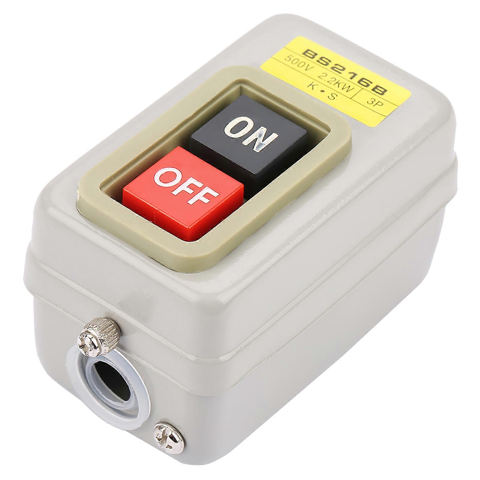 Self Locking 3P On/Off Power Push Button Switch 110/220/380V 15A BS216B