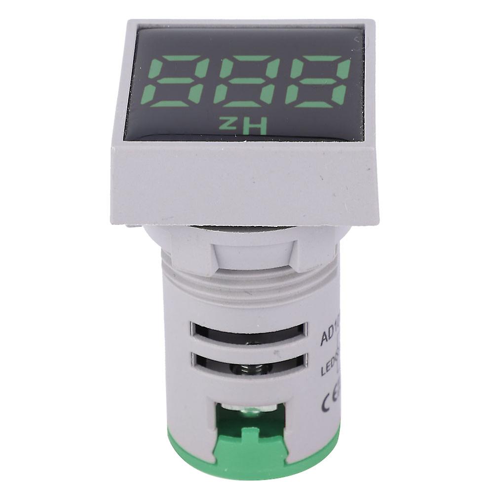 Square Green Digital Display LED Indicator Light, AC100-380V, 20-75Hz Frequency Meter