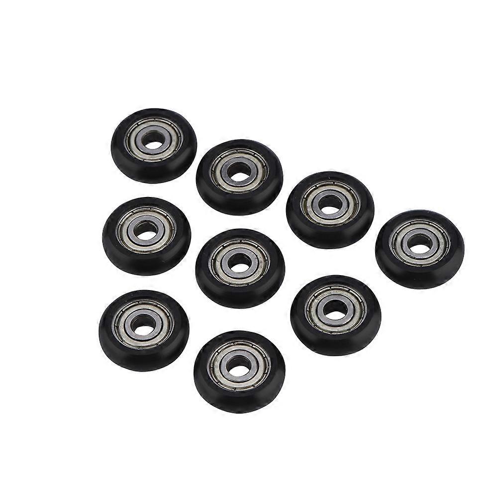9 Pcs Black Aluminum Pulleys and Roller Bearings for 3D Printer