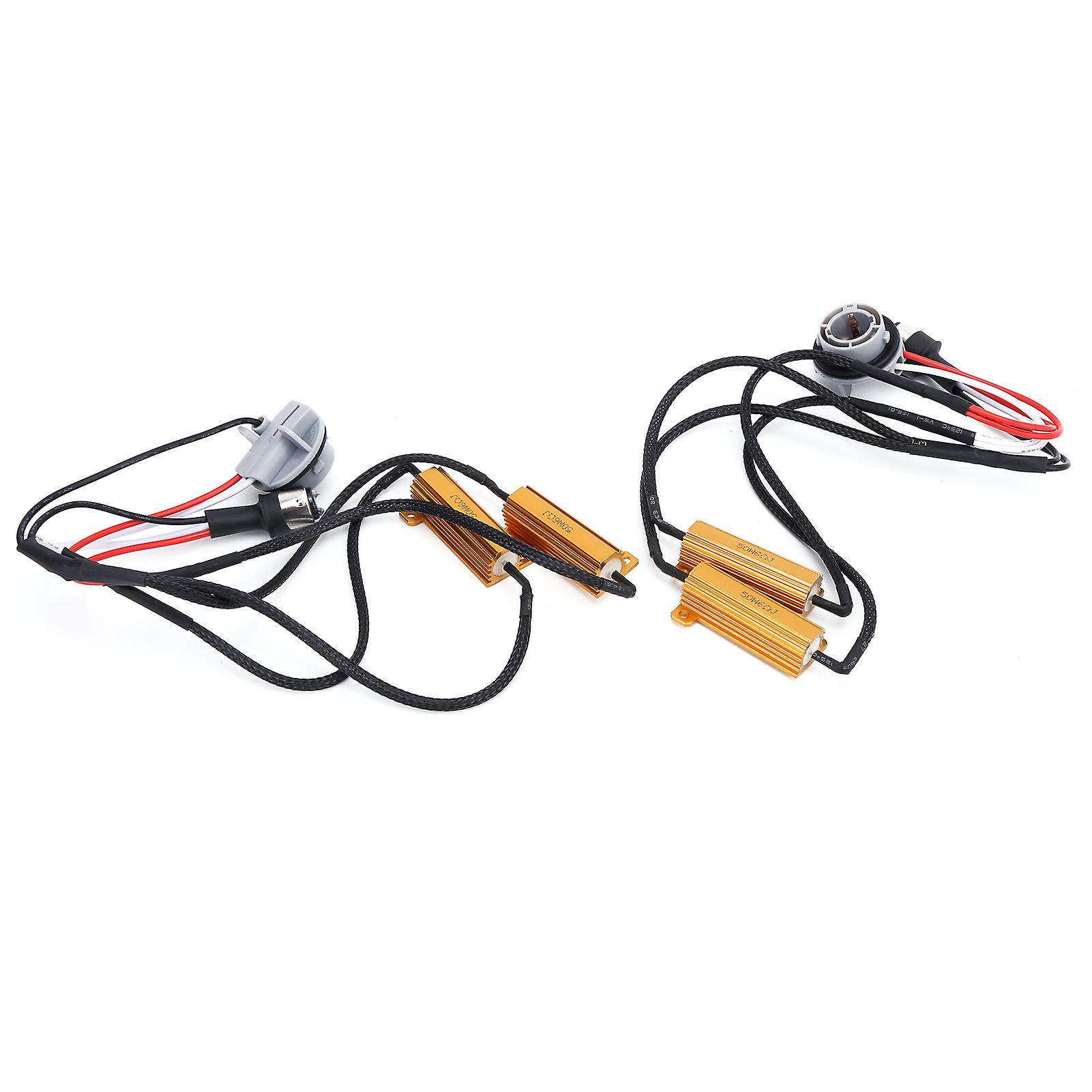 2pcs 1157 LED Decoder 50W Load Resistor Flash Error Free Canceller for Car Headlamp Fog Lamp DRL