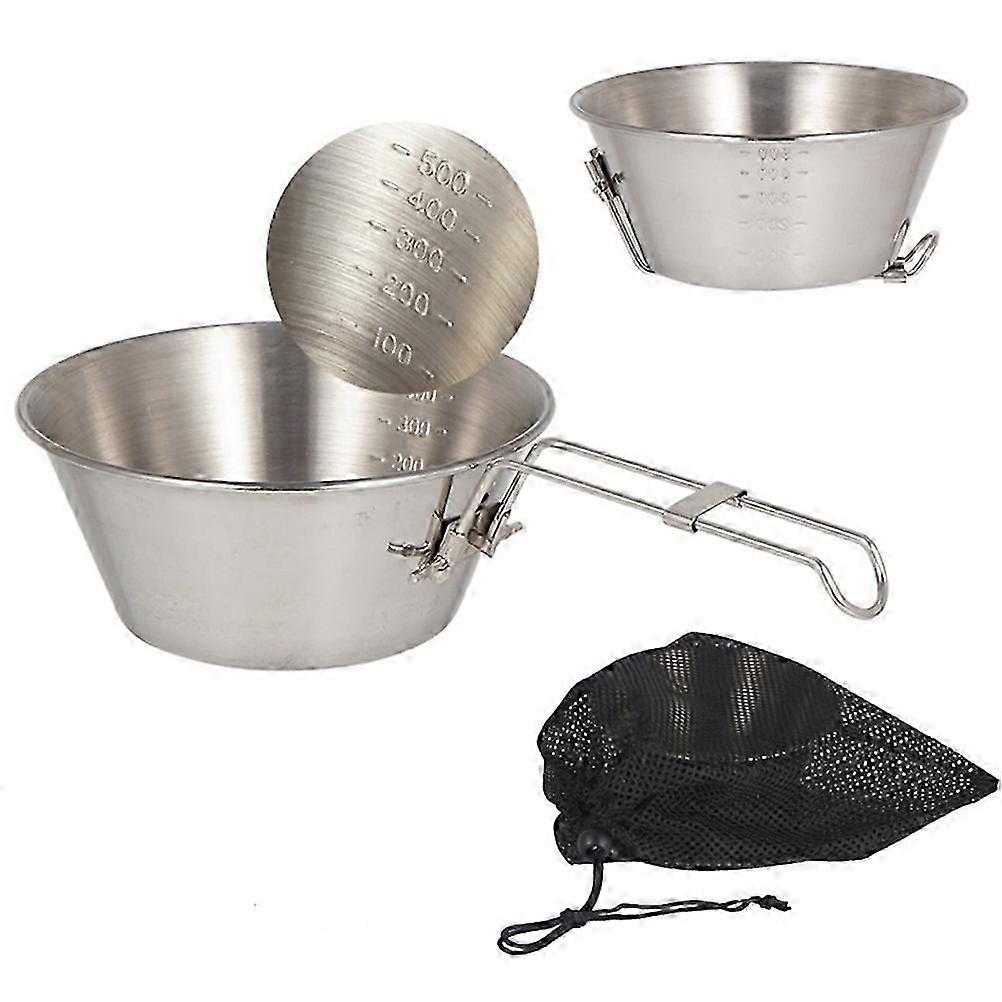Ultimate Outdoor Companion: Durable Stainless Steel Cookware, Ultra-light And Foldable Handle For Easy Carrying, Experience Nature With Enhanced