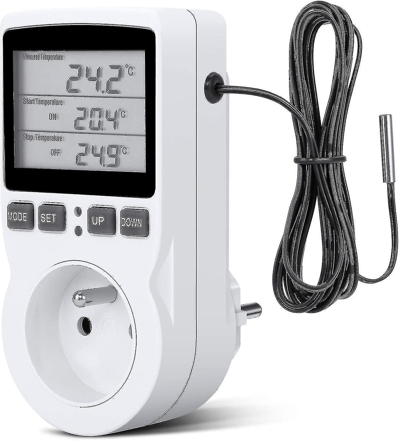 Digital Temperature Controller, Heating Cooling Thermostat Socket Lcd Temperature Controller, 230v For Greenhouse Farm Temperature Controller(socket)