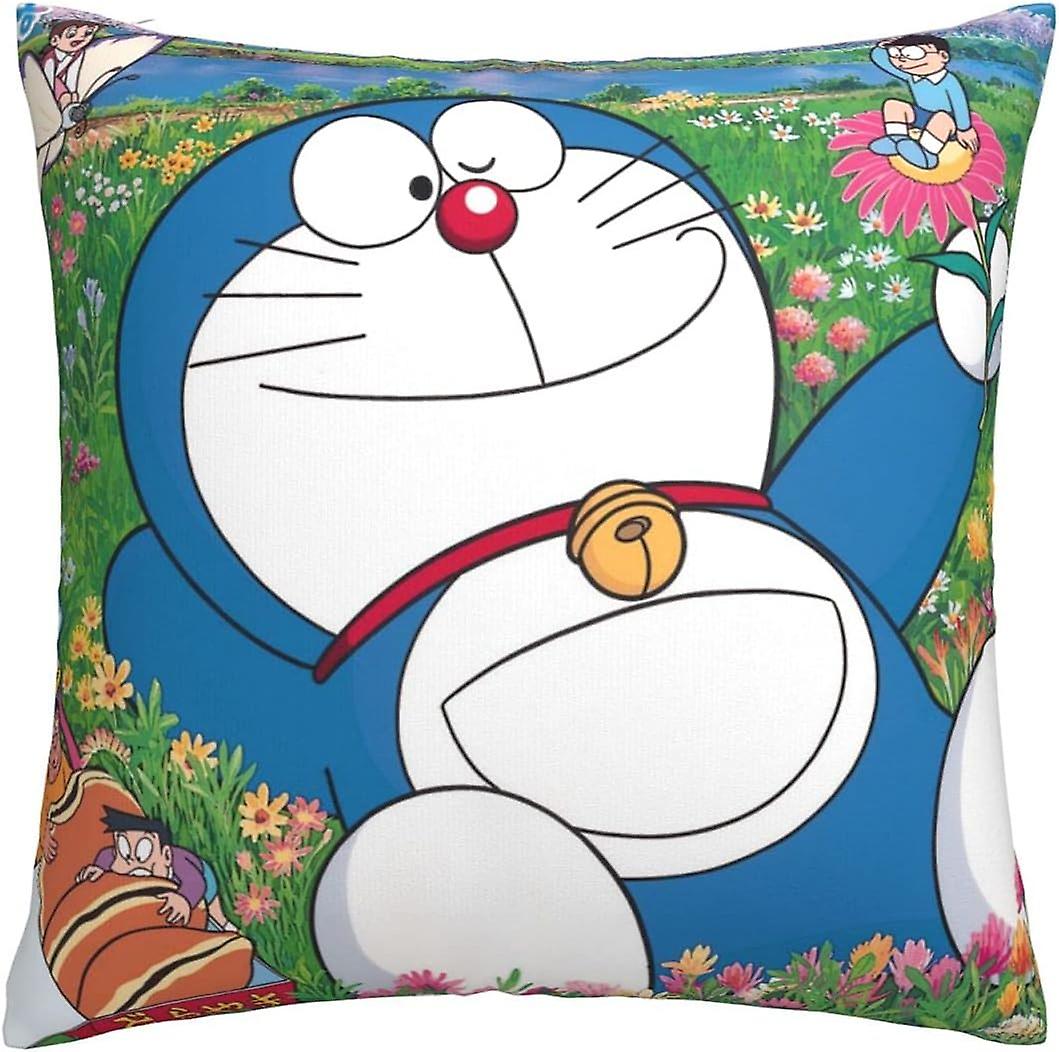 Doraemon Soft Cushion Covers 45 x 45 cm federe quadrate comode federe decorative fodere per cuscini di lusso per divano camera da letto con Invisib