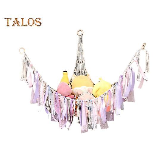 Plush Toy Hammock Large Capacity Storing Exquisite Workmanship Useful Plush Toy Corner Net Bag Girls with Lamp Room Decor